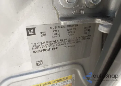 2010 Buick Lacrosse Cxl z USA, uszkodzony, nr VIN 1G4GC5GG6AF143065